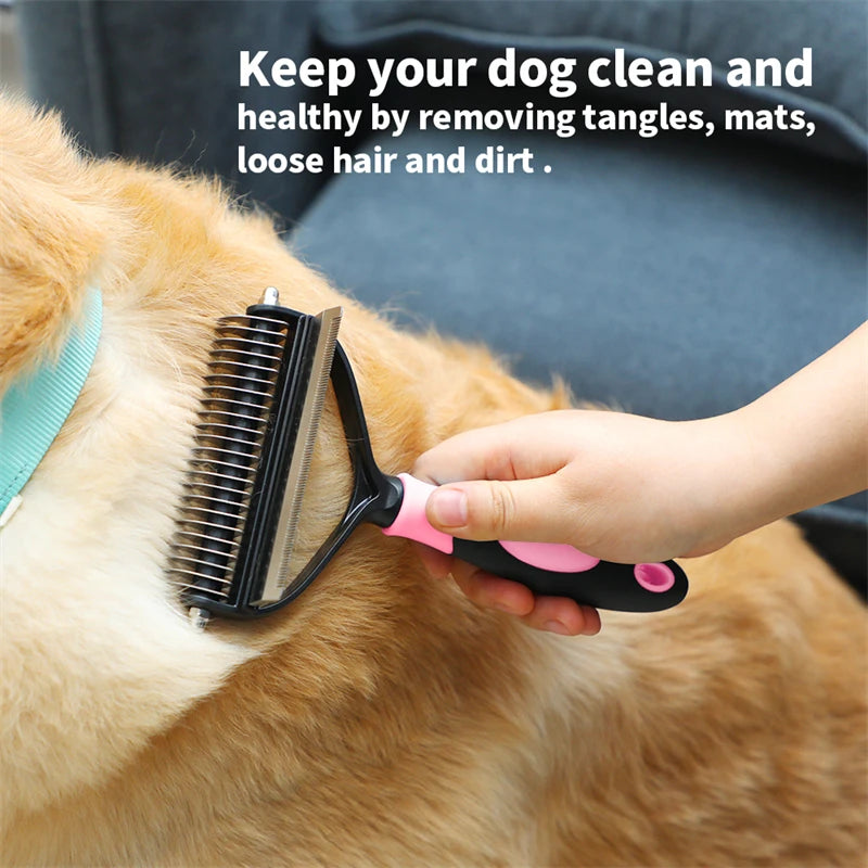 Pet Grooming Cleaning Tool 2 in 1 Pet Shedding Tool Combining Open Knot Hair Removal Hair Comb Hair Removal Comb For Cats Dogs