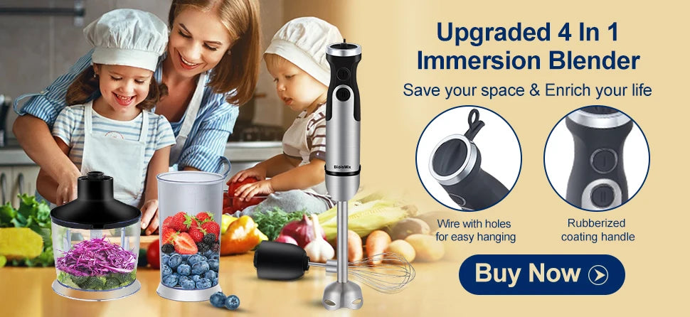 4 in 1 Immersion Hand Stick Blender Mixer