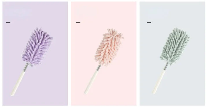 Telescopic Lengthen Duster Microfiber Chenille Home Stainless Removal Steel Dust Brush Ceiling Clean Multifunction