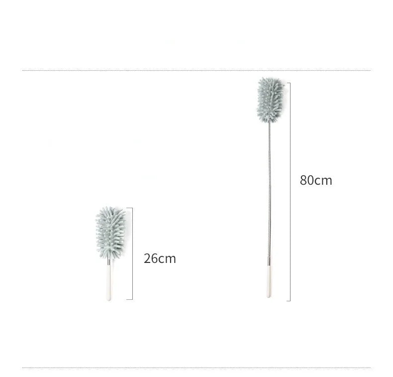 Telescopic Lengthen Duster Microfiber Chenille Home Stainless Removal Steel Dust Brush Ceiling Clean Multifunction