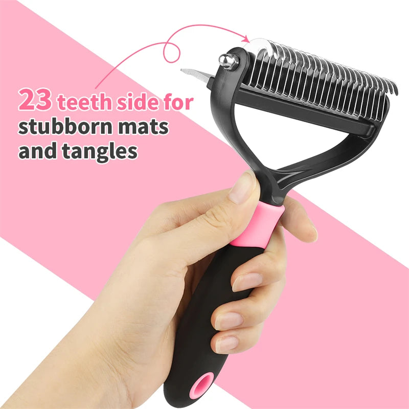 Pet Grooming Cleaning Tool 2 in 1 Pet Shedding Tool Combining Open Knot Hair Removal Hair Comb Hair Removal Comb For Cats Dogs