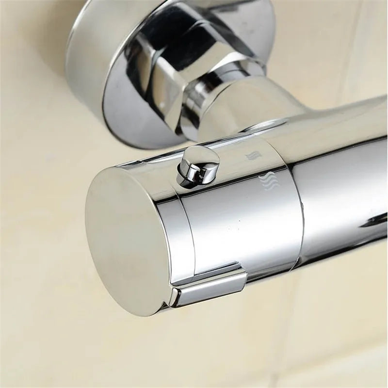 Chrome Thermostatic Shower Faucets Bathroom Thermostatic Mixer Tap Hot And Cold Bathroom Mixer Mixing Valve Bathtub Faucet