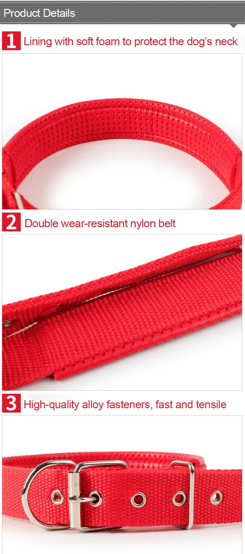 Three-piece Set Pet Collar Harness High Quality Nylon Collar for Dog Pet Adjustable Durable Pet Collar for Small Medium Dog