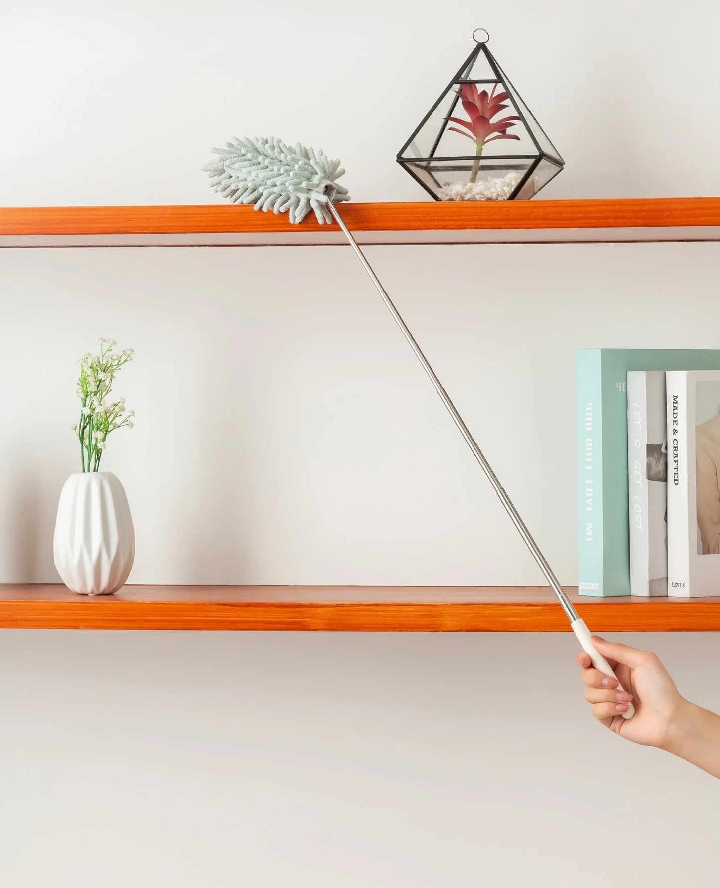 Telescopic Lengthen Duster Microfiber Chenille Home Stainless Removal Steel Dust Brush Ceiling Clean Multifunction
