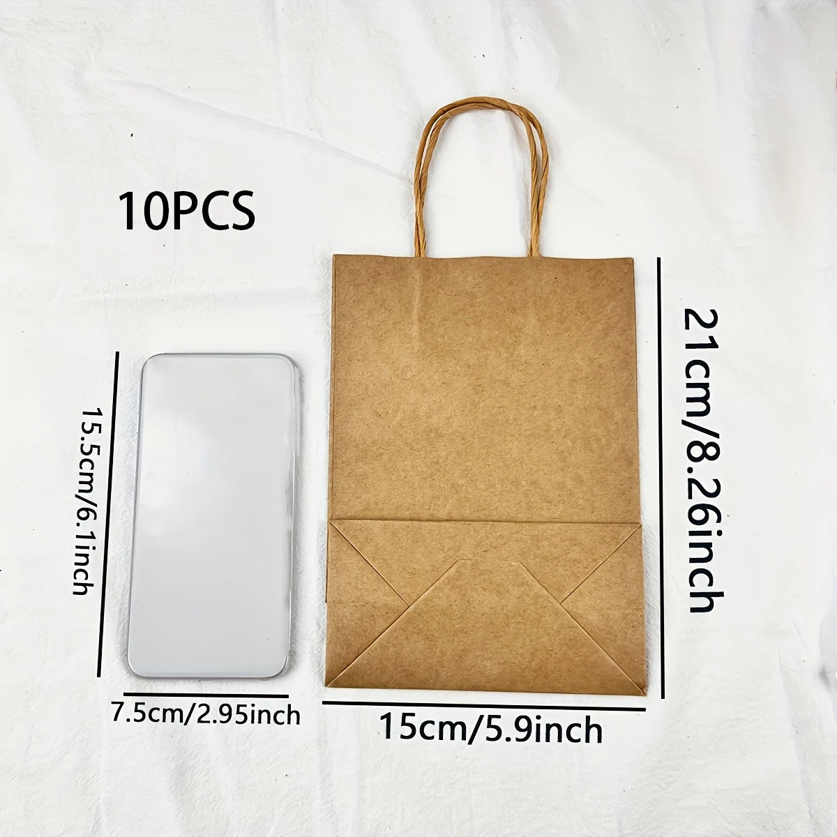 10pcs-Solid color gift bags with handles