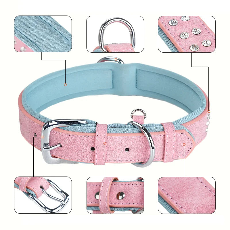 S-L Bling Rhinestone Puppy Dog Collars Personalized Small Dogs Chihuahua Collar for Small Dogs Cats Necklace Pet Accessories