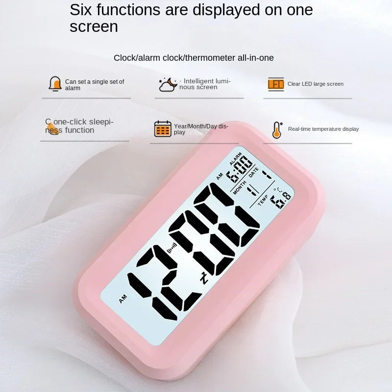 Desk Digital Clock Table Electronic Clock Sound Control Backlight 12/24 Alarm Clock Ringtones Bedrooms Bedside Kids Home Decor
