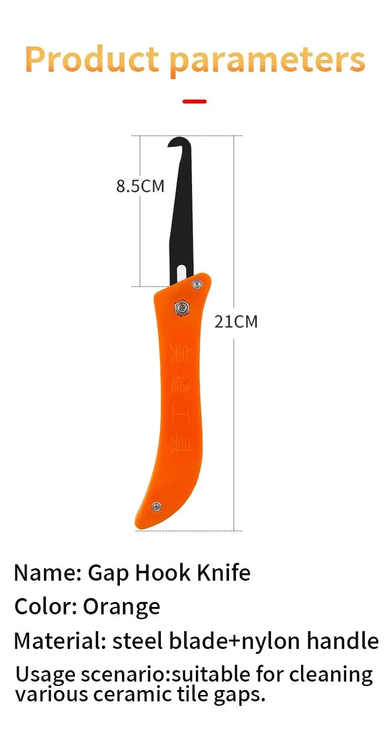 Professional Gap Hook Knife Ceramic Tile Floor Tile Repair Tool Cleaner Old Mortar Cleaning Dust Removal Steel Construction Tool
