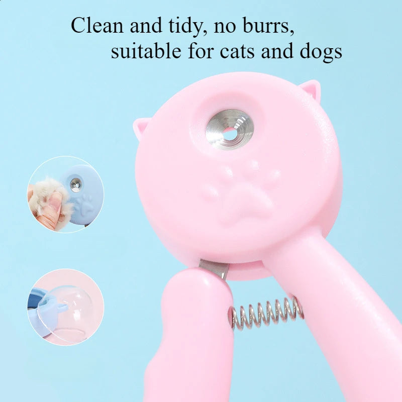 Pet nail clippers for dogs and cats, alloy blades for nail grinding, blister pack, splash-proof nail clippers with file