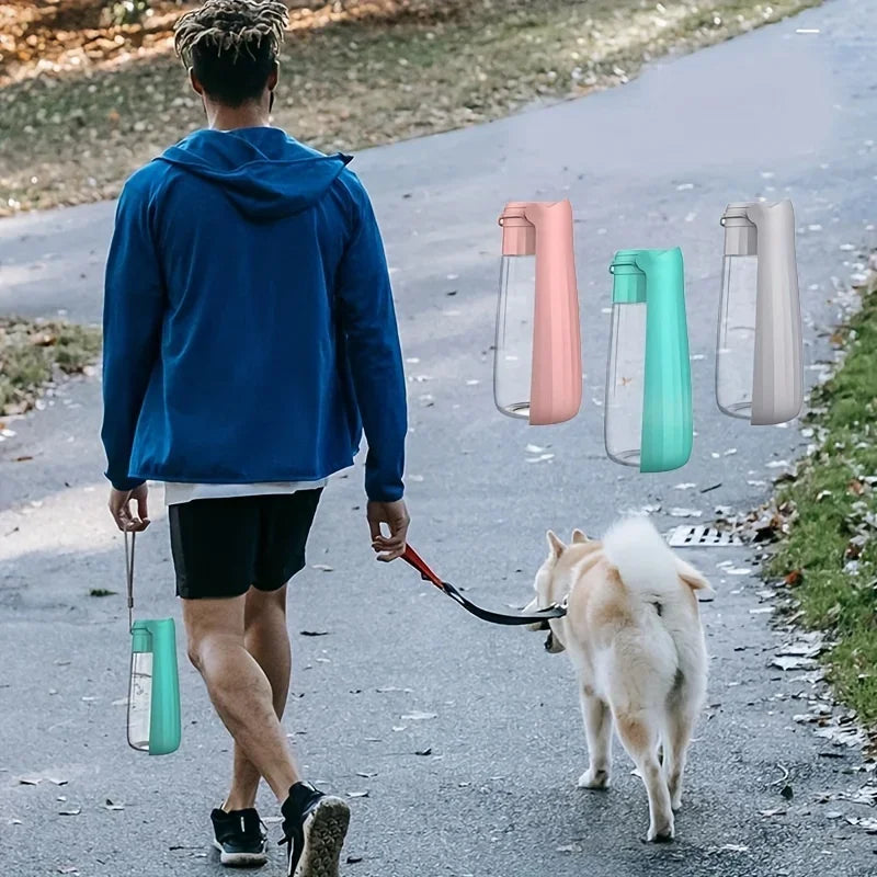 1pc Portable Pet Water Bottle For Dogs Cats, Plastic Pet Foldable Water Dispenser With Lanyard For Outdoor Walking Traveling