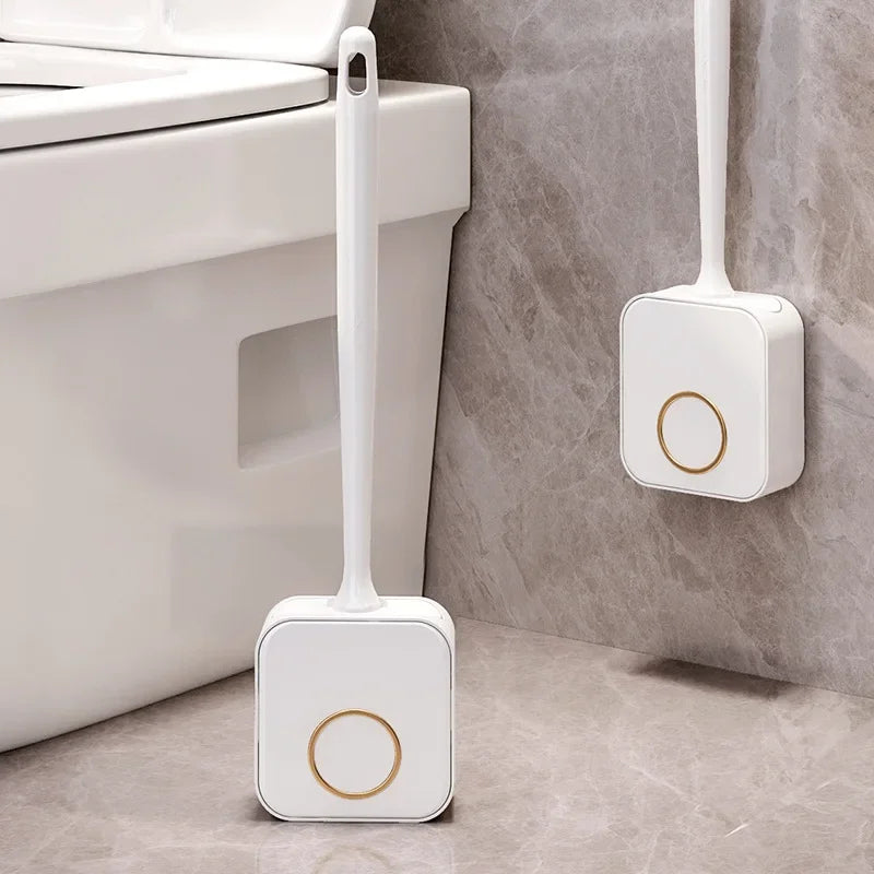 Silicone Toilet Brush Cleaning Products Home Wall Hanging Toilet Brush WC Cleaning Long Handle Brush Bathroom Accessories
