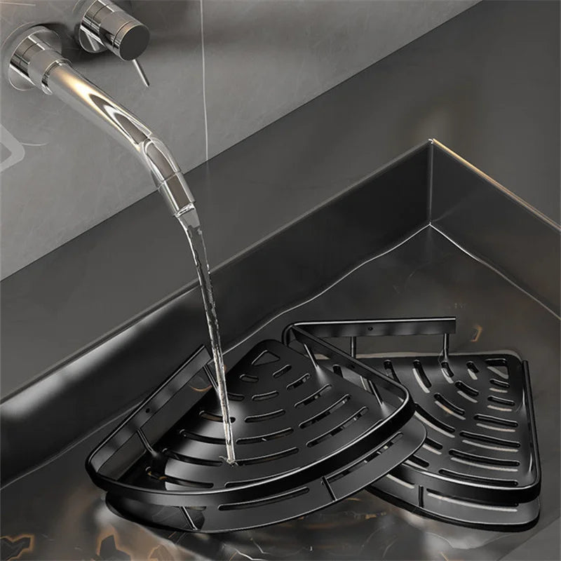 Bathroom No-Nail Shelf Shower Corner Shelf Aluminum Shampoo Shelf Shower Organizer Bathroom Accessories
