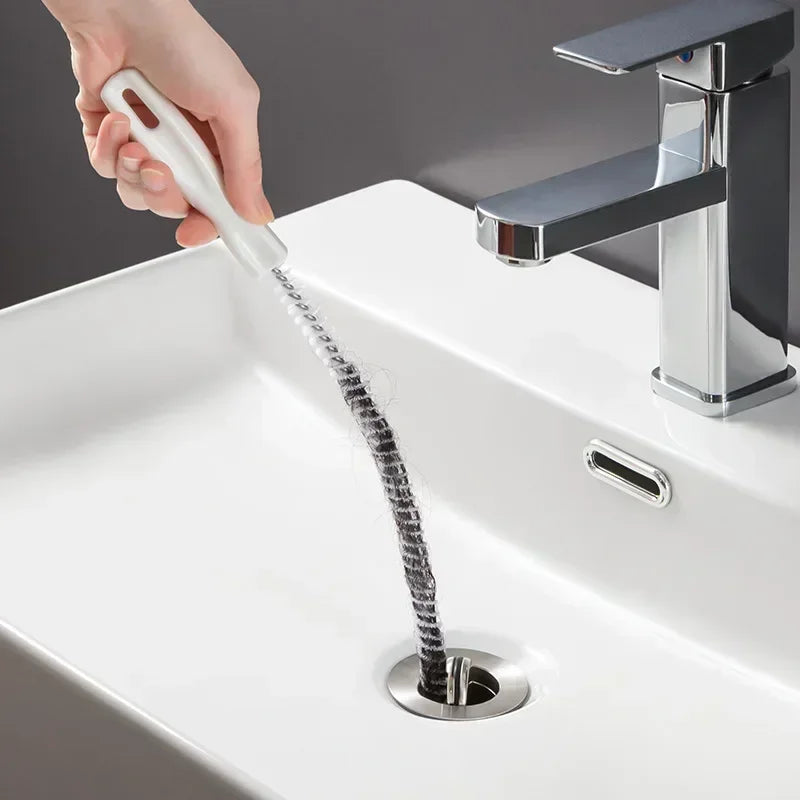 Pipe Dredging Brush Long Clean Kitchen Bathroom Hair Sewer Sink Cleaning Drain Pipe Flexible Cleaner Clog Plug Hole Remover Tool