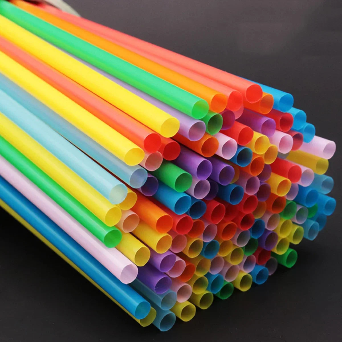 100pcs-Colorful Drinking plastique Straws