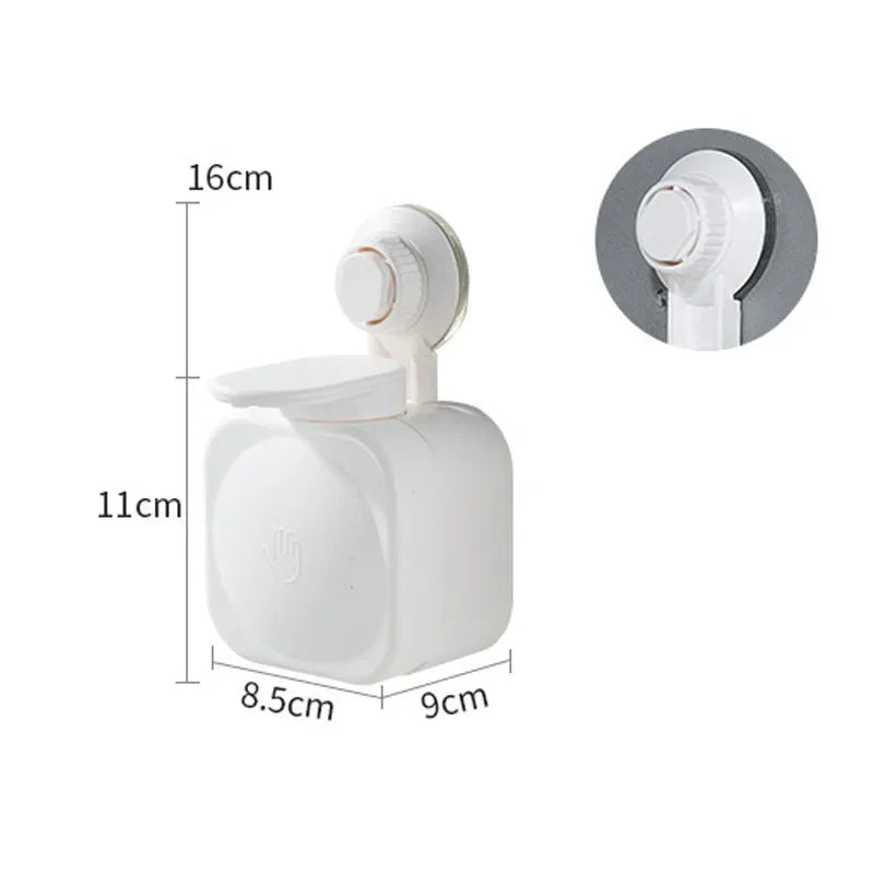 Wall-mounted Liquid Soap Dispenser 8.5*9*15cm Hand Back Press Type Liquid Foam Machine Suction Cup Bathroom Liquid Soap Box