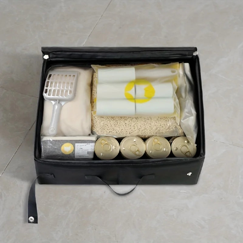 Foldable And Portable Cat Litter Box Fabric Cat Litter Basin With Lid And Handle Anti-Splashing Leak Proof Cat Travel Litter Box