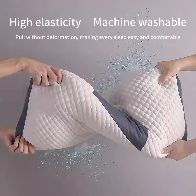 The concave convex design of the human body helps massage the neck, and the fiber massage pillow helps with sleep