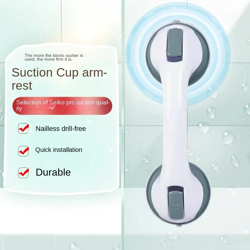 Shower Handle Safety Helping Handle Anti Slip Support Toilet Bathroom Safe Grab Bar Vacuum Sucker Suction Cup Handrail