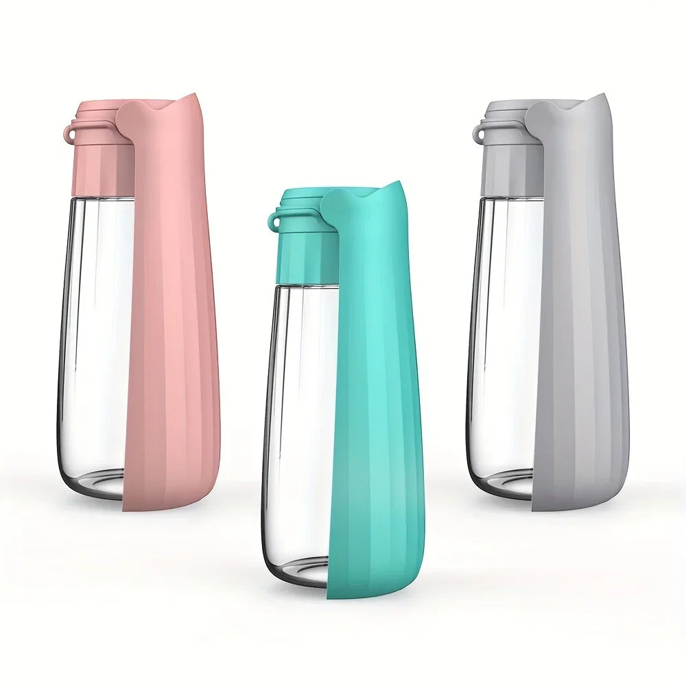 1pc Portable Pet Water Bottle For Dogs Cats, Plastic Pet Foldable Water Dispenser With Lanyard For Outdoor Walking Traveling