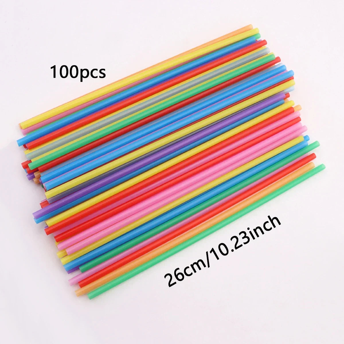 100pcs-Colorful Drinking plastique Straws