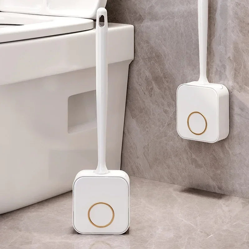 Silicone Toilet Brush Cleaning Products Home Wall Hanging Toilet Brush WC Cleaning Long Handle Brush Bathroom Accessories