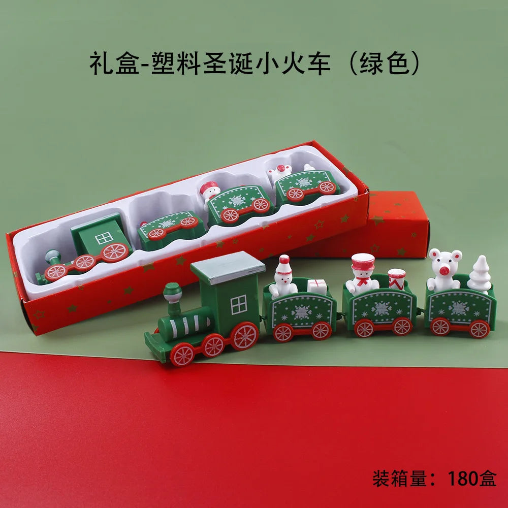 Plastic Christmas Train Merry Christmas Decorations for Home 2024 Cristmas Ornament Xmas Noel Gifts Happy New Year 2025