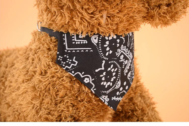 1pc Pink Color Random Pattern Pet Bandana With Adjustable Triangle Shape & Buckle Pet Dog Neck Scarf Puppy Cat Dog Collar Bibs