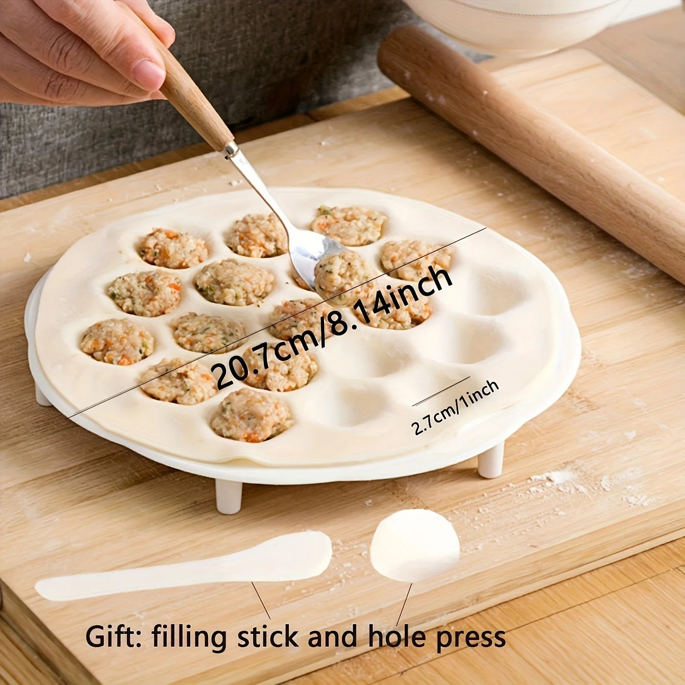 1pc- Simple Chinese Dumplings Mould, Kitchen Dough Press, Ravioli Making Mold, Pastry Tool Gadgets