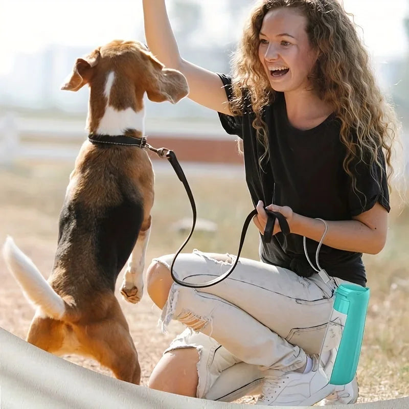 1pc Portable Pet Water Bottle For Dogs Cats, Plastic Pet Foldable Water Dispenser With Lanyard For Outdoor Walking Traveling