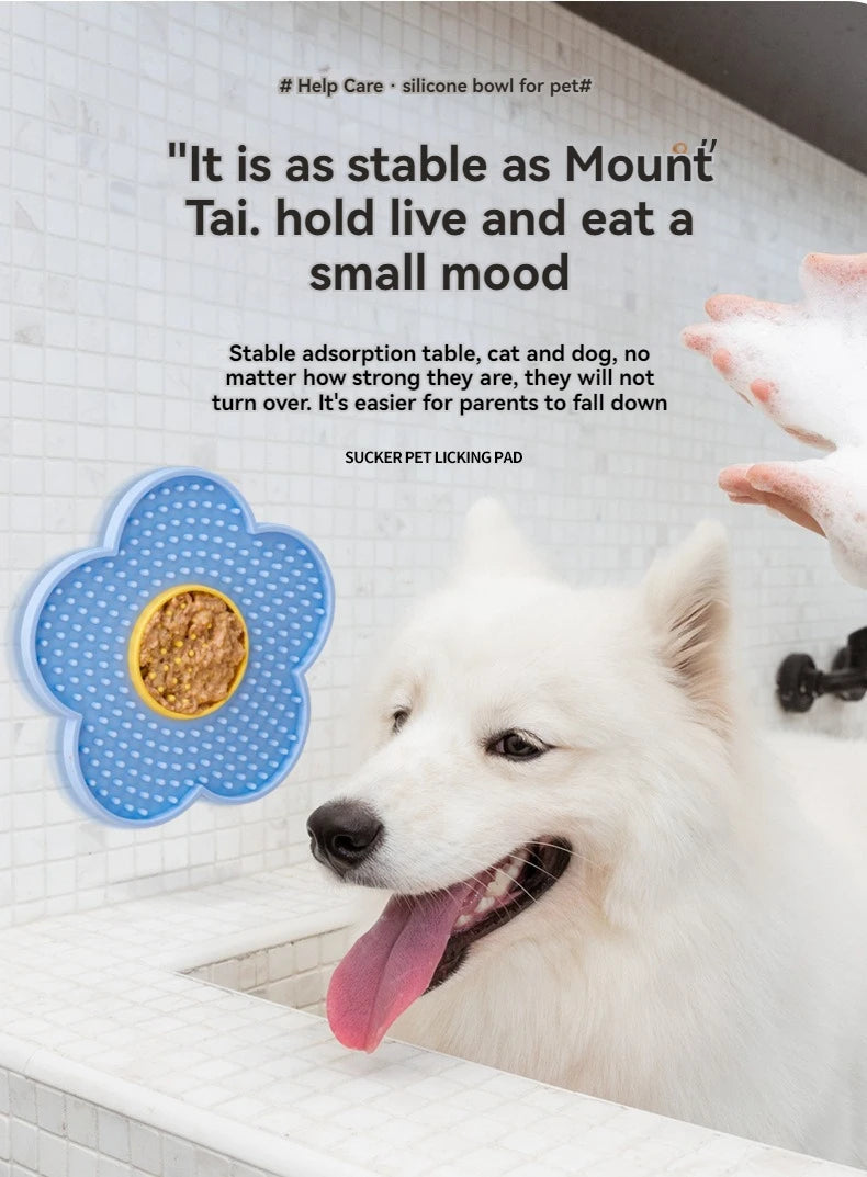 Pet Supplies Cat Licking Pad Pentagram Sun Flower Shape Silicone Dog Licking Plate Cute Pet slow licking mat dog bowl cat bowl