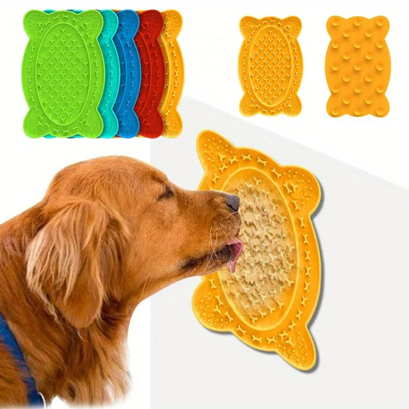Pet Cat and dog tray suction cup lap pad slow eating pad anti-choking slow bowl lap pad silica gel slow eating plate