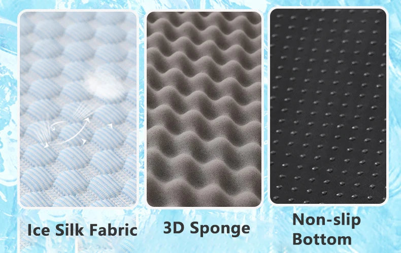 Removeable Summer Dog Bed Ice Silk Cooling Pet Mat Foam Sleeping Sofa Puppy Kennel Summer Cooling Fabric Dog Cat Bed Pet Cushion