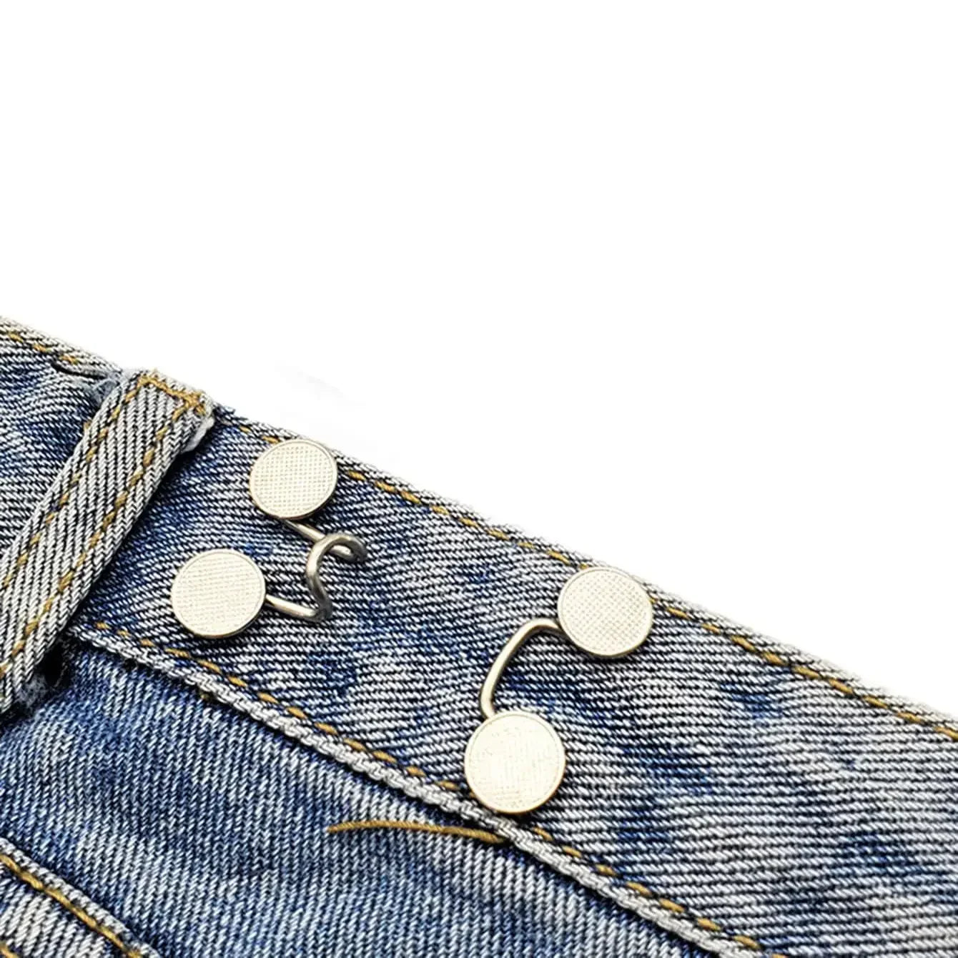 2pcs-Jeans Button Adjustable Clips for Pant Skirts Waist Tightener Buckle Snap Button Adjuster Pants Pin Retractable Button