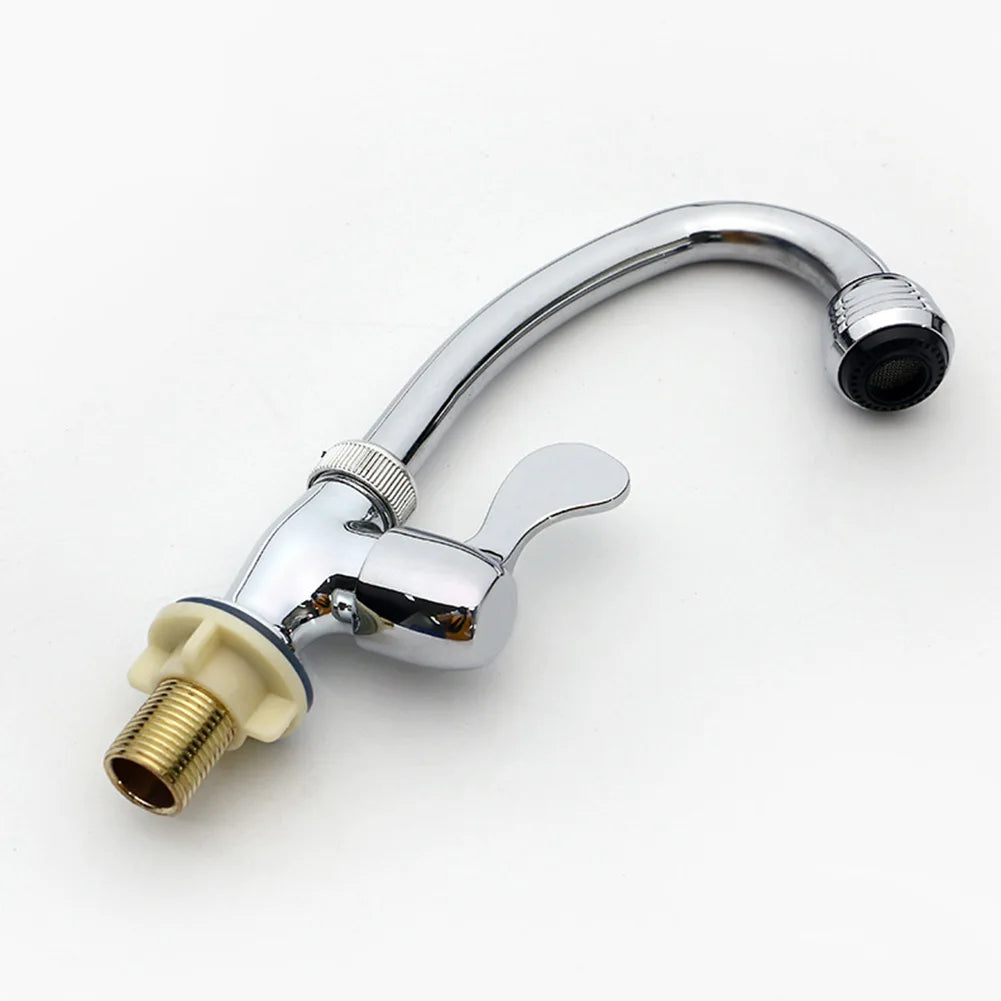 Kitchen Faucet Basin Faucets Sink Taps Single Lever Single Cold Water Mixer Taps Quick Open Faucet 360 Degree Swivel Spout Home