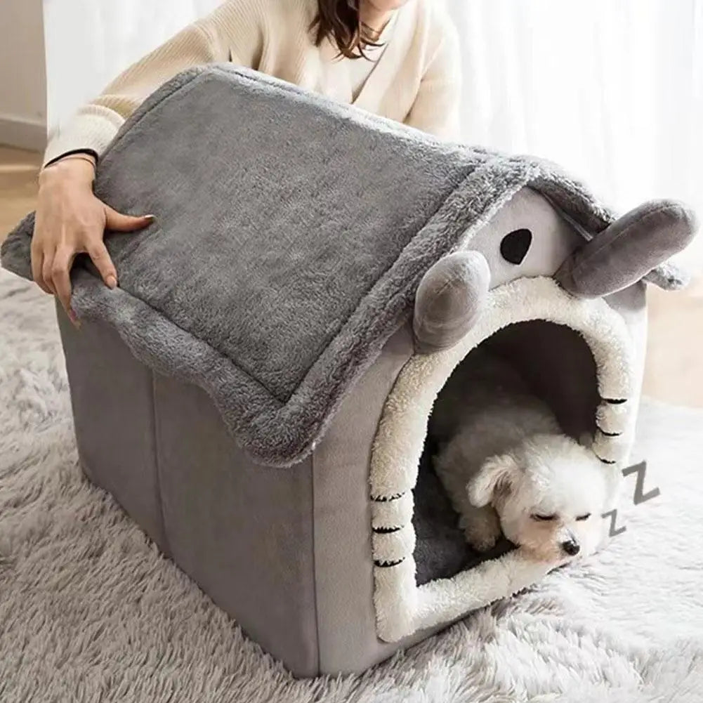 Cat Bed House Winter Sleeping Cave Collapsible Removable Washable Pet House Puppy Cave For Small Dogs And Cats Pet Supplies