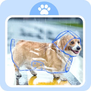 Dog Raincoat Pet Dog Puppy Transparent Rainwear Raincoat Hooded Waterproof Clearjacket Plastic Puppy Rain Poncho Outdoor