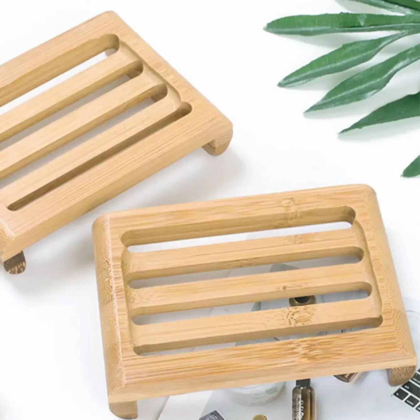 1pc Household Soap Holder, Wooden Creative Drain Soap Holder, Soap Tray, Bamboo Wood Soap Box, Household Hotel Toilet Soap 
