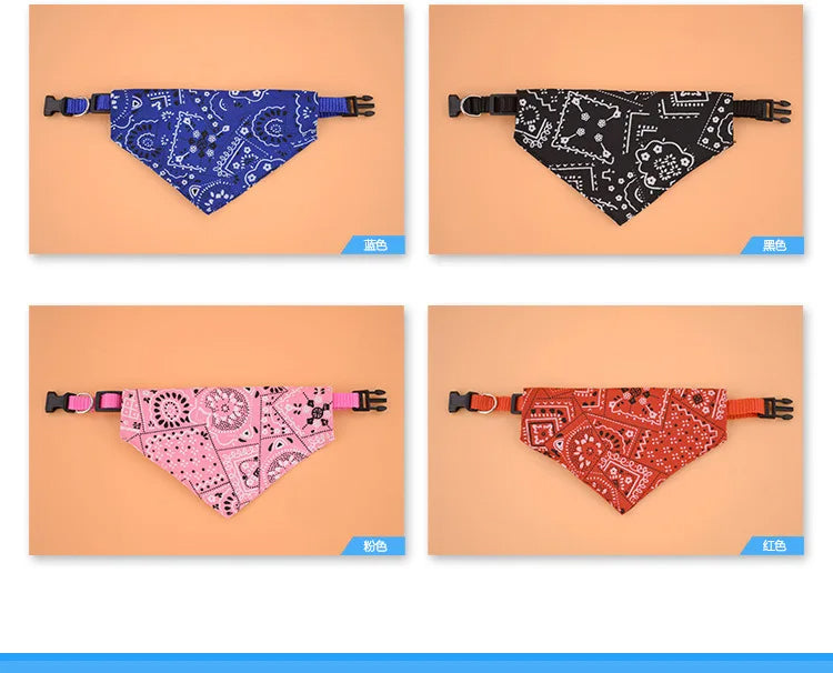 1pc Pink Color Random Pattern Pet Bandana With Adjustable Triangle Shape & Buckle Pet Dog Neck Scarf Puppy Cat Dog Collar Bibs