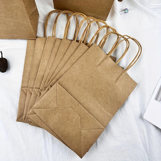 10pcs-Solid color gift bags with handles