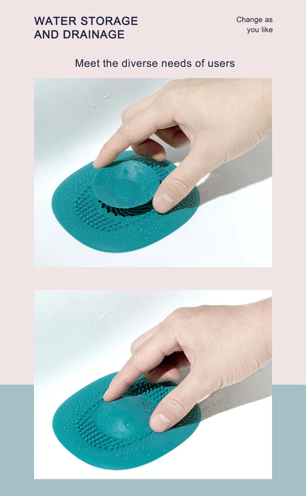 Silicone Kitchen Sink Plug Shower Filter Drain Cover Stopper Sink Strainer Drainer Floor Drain Hair Catcher Bathroom Accessorie