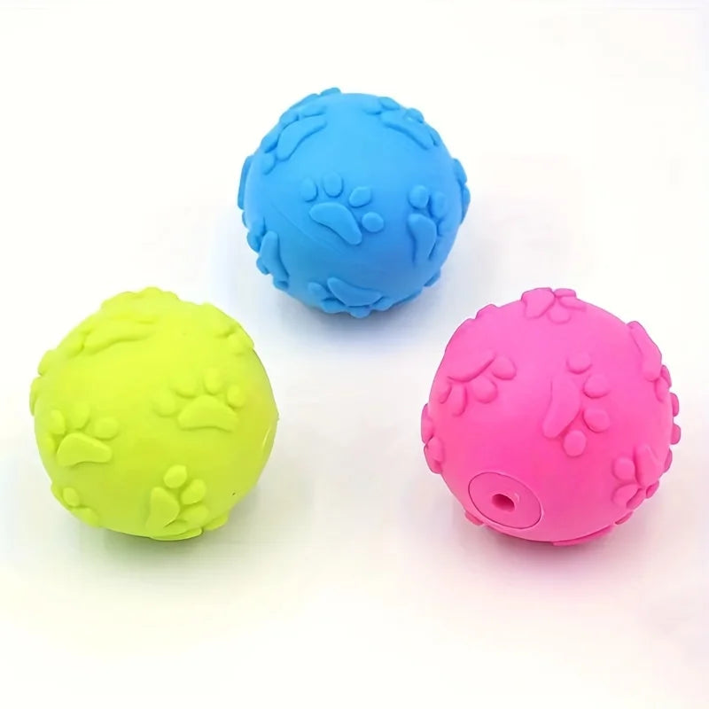 Aggressive Chew Toys for Dogs Indestructible Floating Rubber Sound Squeaky Ball Pet Training Thorn Balls Latex Teething Toy