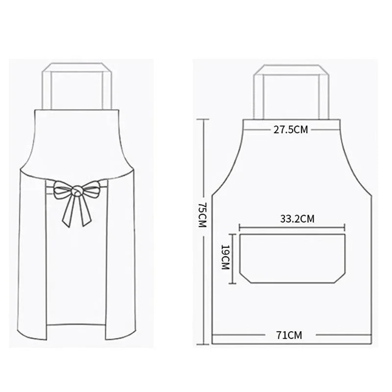 Creative Cartoon Hand-Wiping Apron Waterproof Anti-Oil For Woman Men Chef Work Apron Grill Restaurant Shop Cafes Kitchen