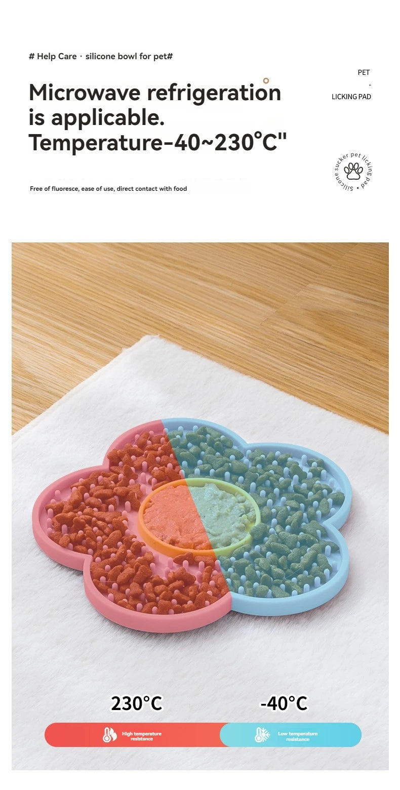 Pet Supplies Cat Licking Pad Pentagram Sun Flower Shape Silicone Dog Licking Plate Cute Pet slow licking mat dog bowl cat bowl