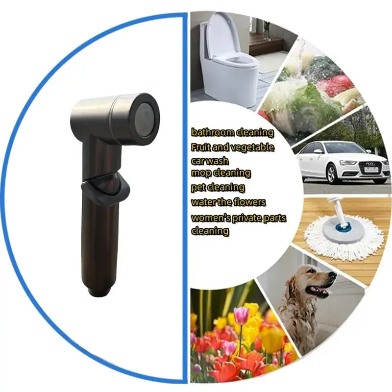Bidet Toilet Sprayer Set Spray Water Bathroom Handheld Bidet Sprayer Toilet Shower Double Outlet Angle Valve Toilet Accessories