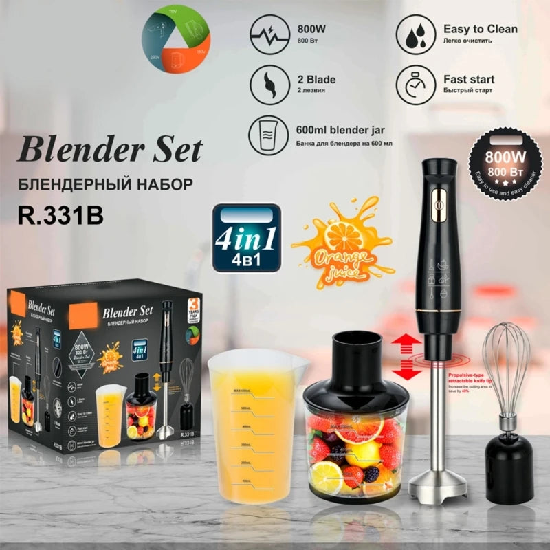 Stainless Steel 800W Immersion Hand Stick Blender