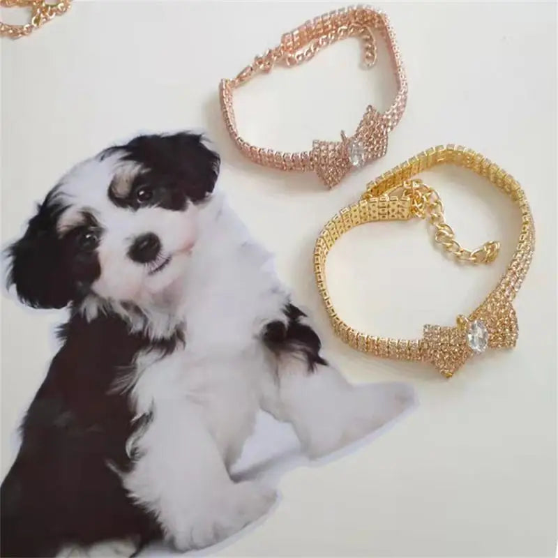 Cat Necklace Collar For Small Animals Luxury Cute Pet Supplies Puppy Collar Jewelry Rhinestone Adjustable Creative Puppy Collars