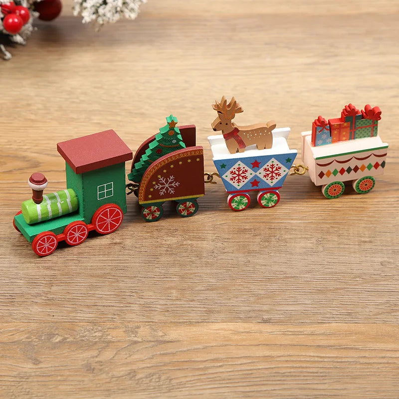 Plastic Christmas Train Merry Christmas Decorations for Home 2024 Cristmas Ornament Xmas Noel Gifts Happy New Year 2025