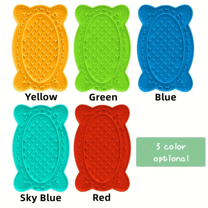 Pet Cat and dog tray suction cup lap pad slow eating pad anti-choking slow bowl lap pad silica gel slow eating plate