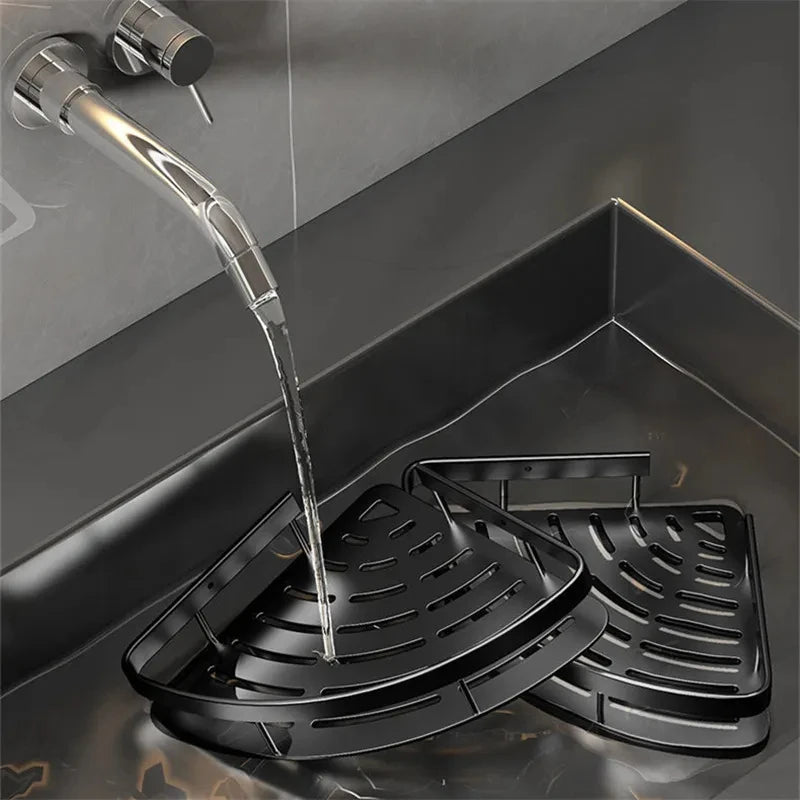 Bathroom No-Nail Shelf Shower Corner Shelf Aluminum Shampoo Shelf Shower Organizer Bathroom Accessories