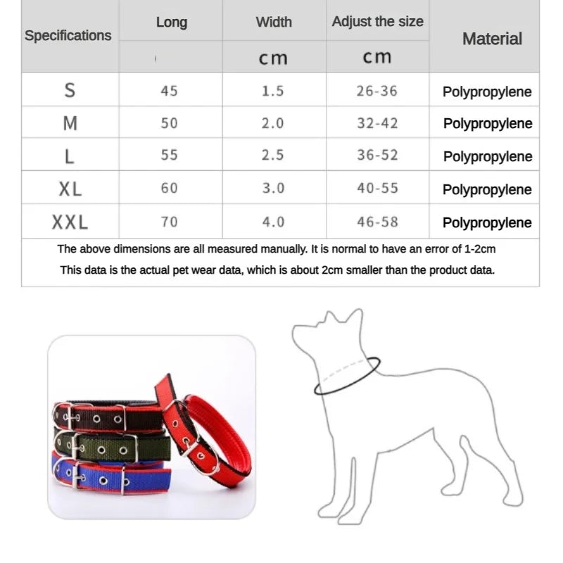 New Fashion Pet Dog Collar High Quality Nylon Collar for Dog Pet Adjustable Durable Pet Collar for Small Medium Large Dog